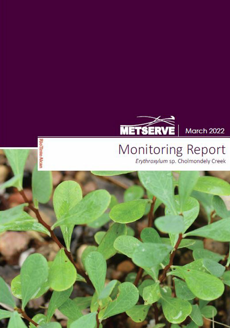 Rio Tinto, Alcan Gove, Mar 2022 – Monitoring Report – Erythroxulum pusilium