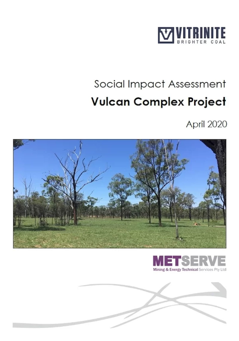 Vitrinite, April 2020 - Social Impact Assessment for the Vulcan Complex Project